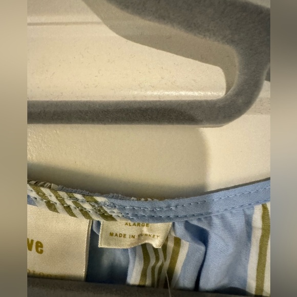 NEW Anthropologie Maeve Short Sleeve Crossover Midi Dress Stripe Blue XL NWT - Picture 8 of 10